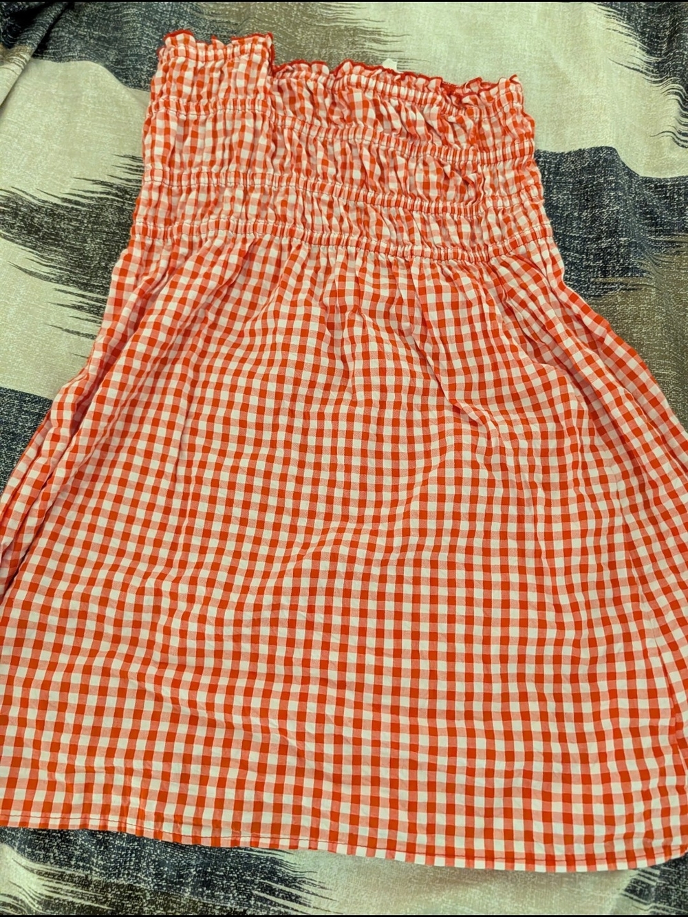 Hippie Rose Red & White Gingham Smocked Top
